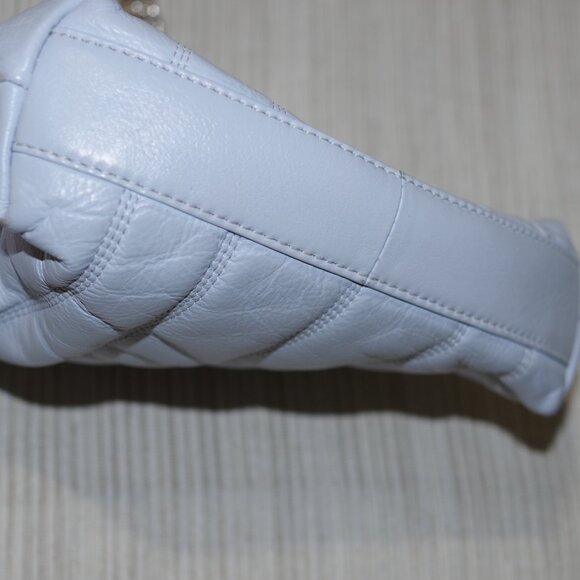 TED BAKER Leather AYALINA Quilted Puffer Small Shoulder blue gray crossbody Bag - Picture 5 of 10